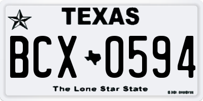 TX license plate BCX0594