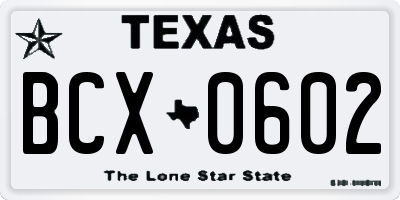 TX license plate BCX0602