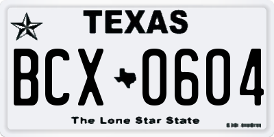 TX license plate BCX0604