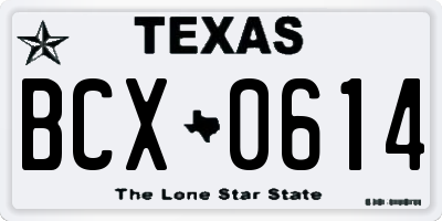 TX license plate BCX0614