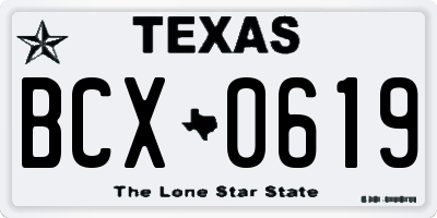 TX license plate BCX0619