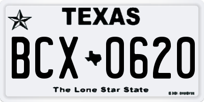 TX license plate BCX0620