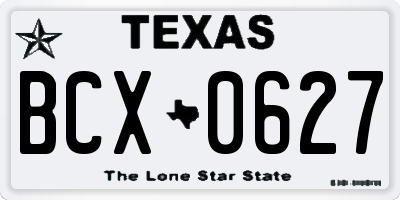 TX license plate BCX0627