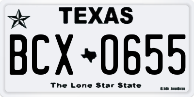 TX license plate BCX0655