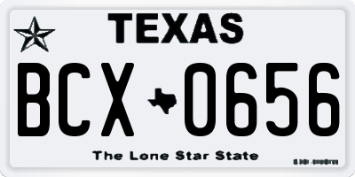 TX license plate BCX0656