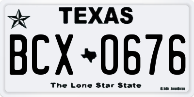 TX license plate BCX0676