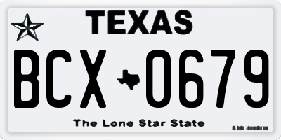 TX license plate BCX0679