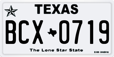 TX license plate BCX0719