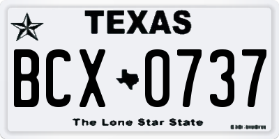 TX license plate BCX0737