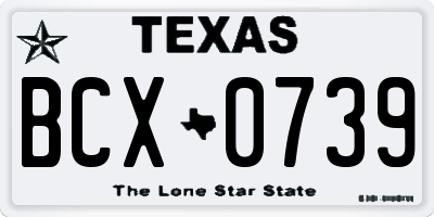 TX license plate BCX0739