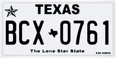 TX license plate BCX0761