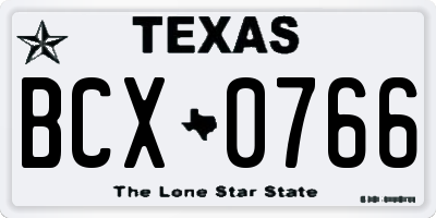 TX license plate BCX0766