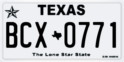 TX license plate BCX0771