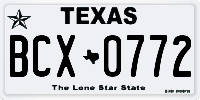 TX license plate BCX0772