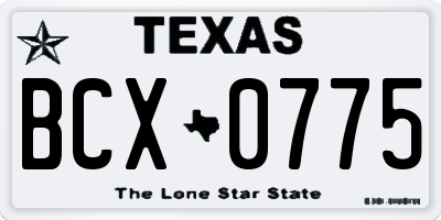 TX license plate BCX0775