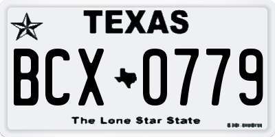 TX license plate BCX0779