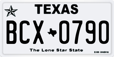 TX license plate BCX0790