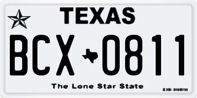 TX license plate BCX0811