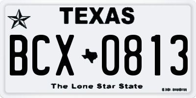 TX license plate BCX0813