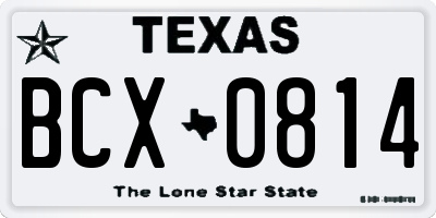TX license plate BCX0814