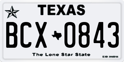 TX license plate BCX0843