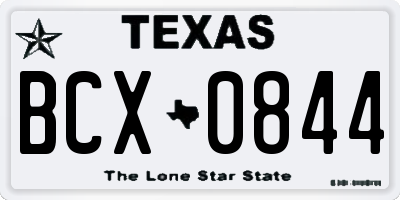 TX license plate BCX0844