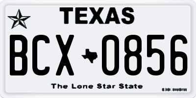 TX license plate BCX0856