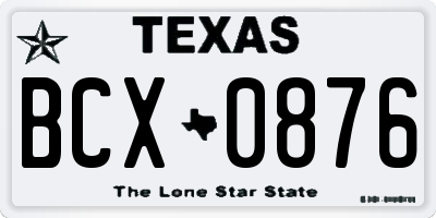 TX license plate BCX0876