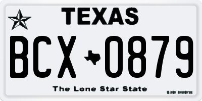 TX license plate BCX0879