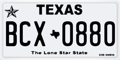 TX license plate BCX0880