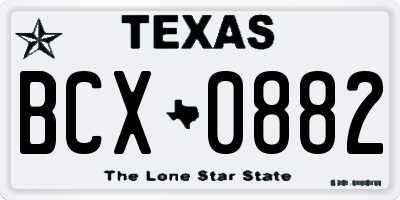 TX license plate BCX0882