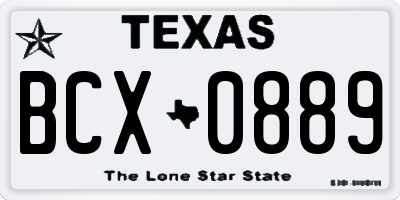 TX license plate BCX0889