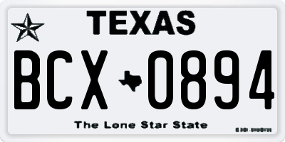 TX license plate BCX0894