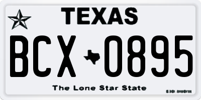 TX license plate BCX0895