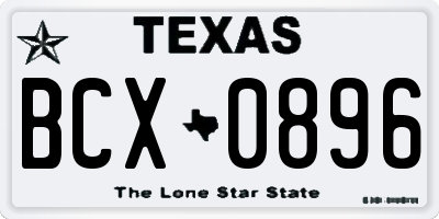 TX license plate BCX0896