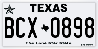 TX license plate BCX0898