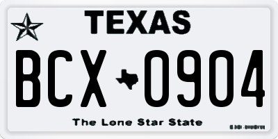 TX license plate BCX0904