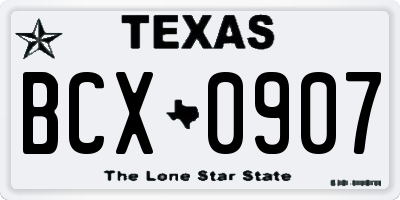 TX license plate BCX0907
