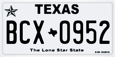 TX license plate BCX0952