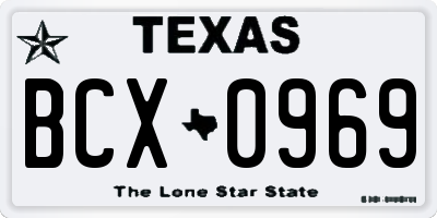 TX license plate BCX0969