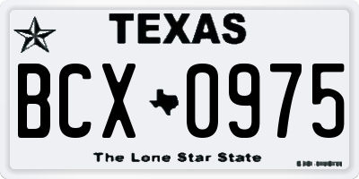 TX license plate BCX0975