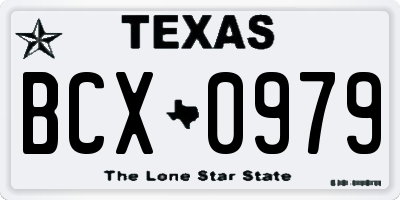 TX license plate BCX0979
