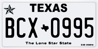 TX license plate BCX0995