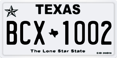 TX license plate BCX1002