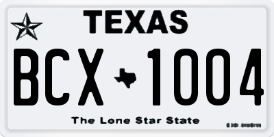 TX license plate BCX1004