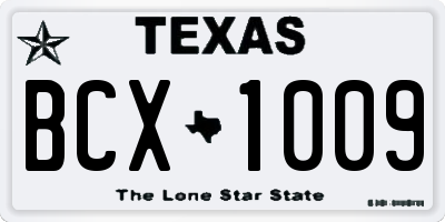 TX license plate BCX1009