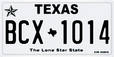 TX license plate BCX1014