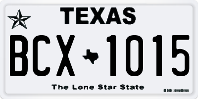 TX license plate BCX1015