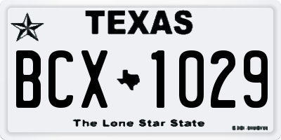 TX license plate BCX1029