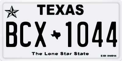 TX license plate BCX1044